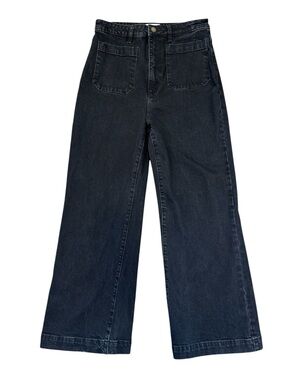 Rolla’s Jeans Womens Size 31 High Rise Wide Leg No Stretch Black Denim